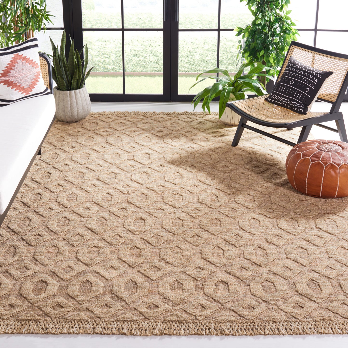 Safavieh Natural Fiber 381 Natural/Beige Bohemian 6ft x 9ft Medium Rectangle Rug