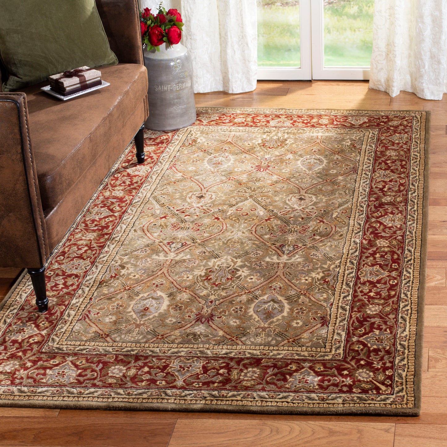 Safavieh Pl519 Dark Olive/Rust Traditional 5ft x 8ft Medium Rectangle Rug