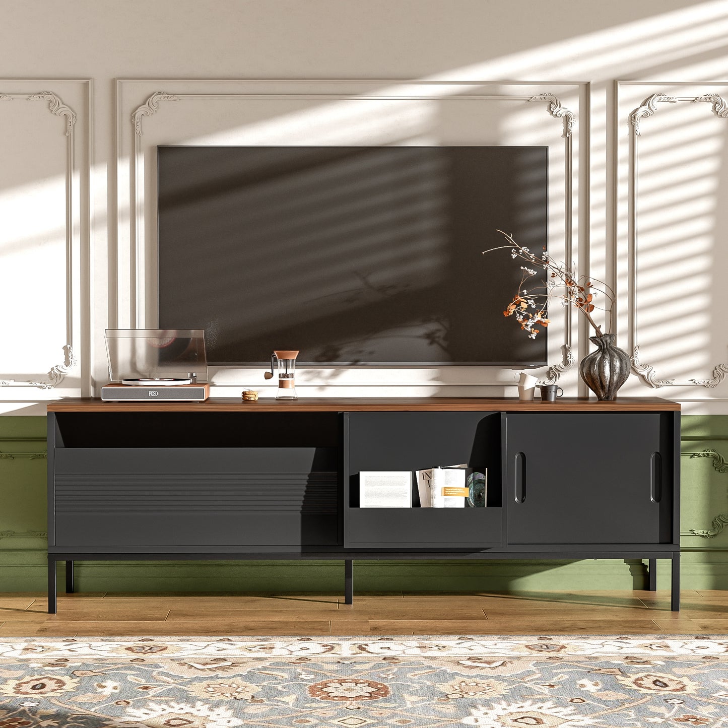 Damerin TV Stand Modern/Contemporary White 15.7-in W TV stand ( Accommodates TVs up to 75-in )