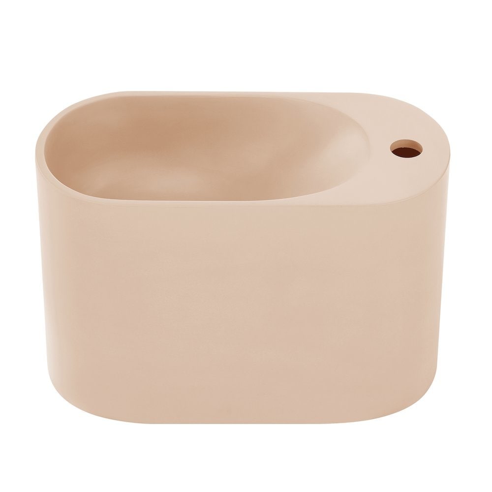 Swiss Madison Terre 18 Right Side Faucet Wall Mount Bathroom Sink in Pastel Peach