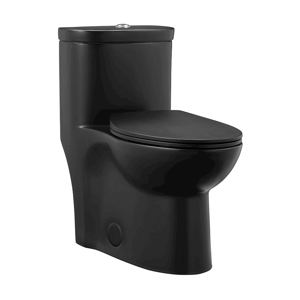 Swiss Madison Sublime One Piece Elongated Toilet Dual Flush in Matte Black 11 16 gpf