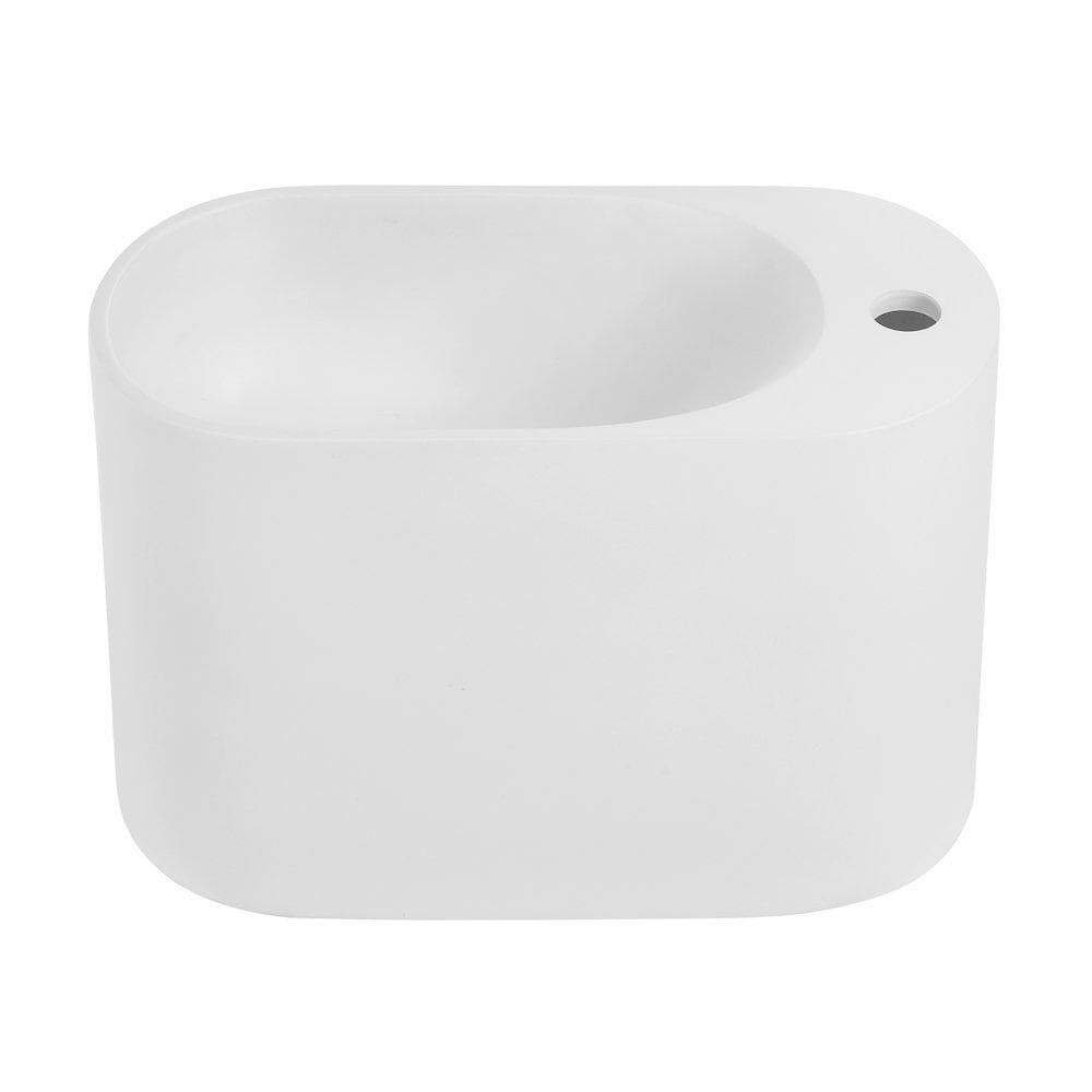 Swiss Madison Terre 18 Right Side Faucet Wall Mount Bathroom Sink in White