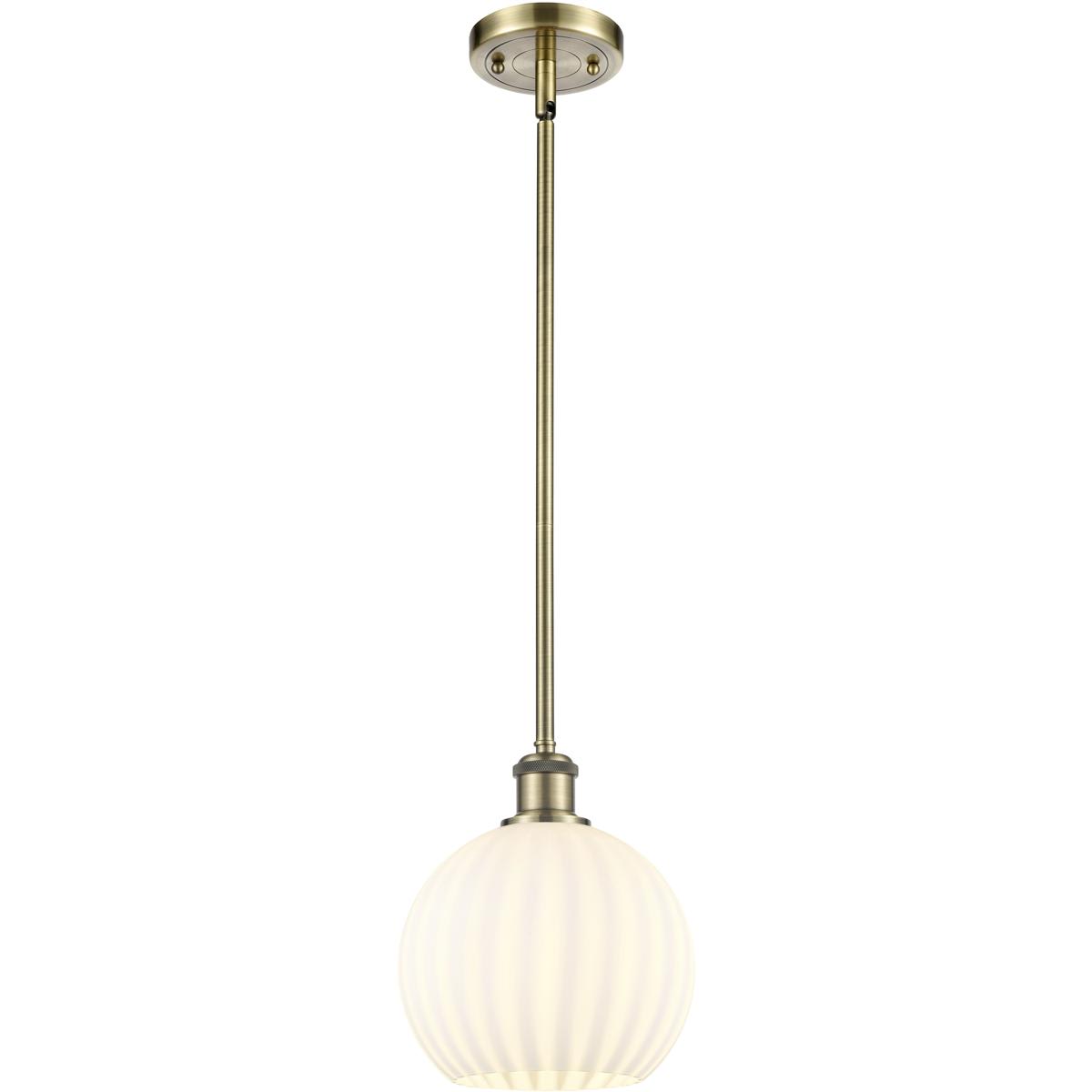 Innovations Lighting 516-1S-AB-G1217-8WV Ballston White Venetian Mini Pendant Antique Brass