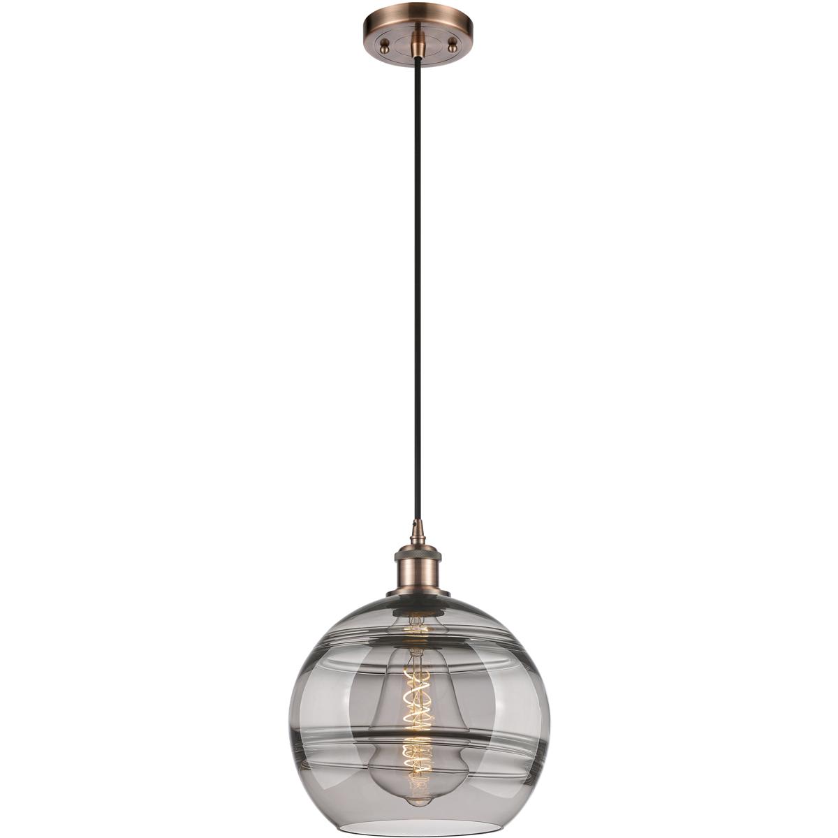 Innovations Lighting 516-1P-AC-G556-10SM Ballston Rochester Mini Pendant Antique Copper