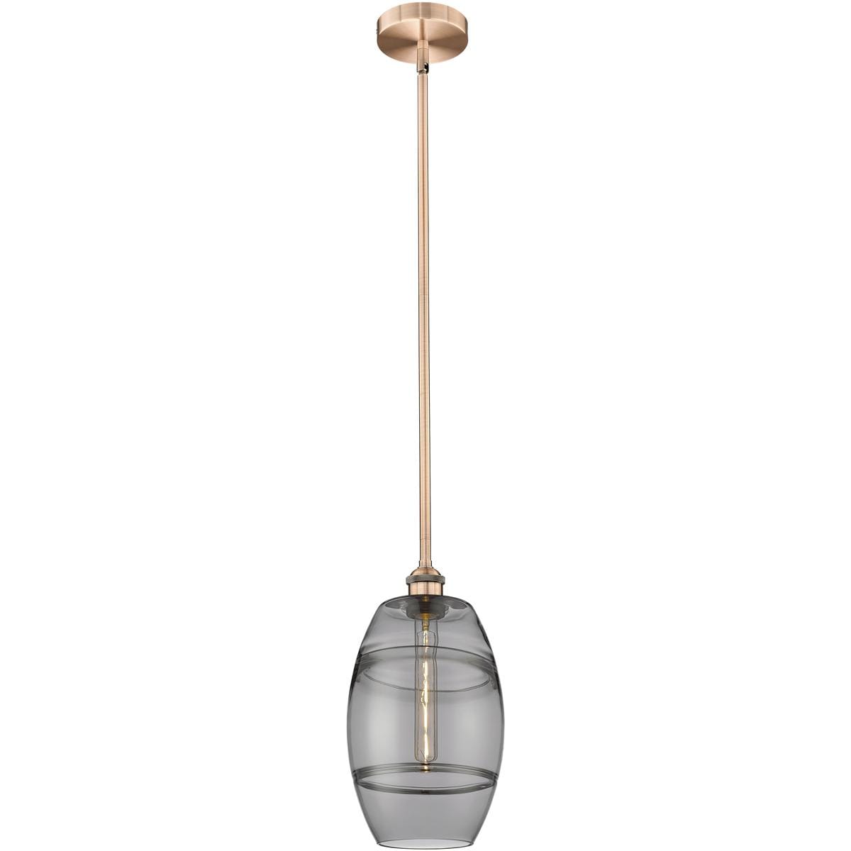 Innovations Lighting 616-1S-AC-G557-8SM Edison Vaz Mini Pendant Antique Copper