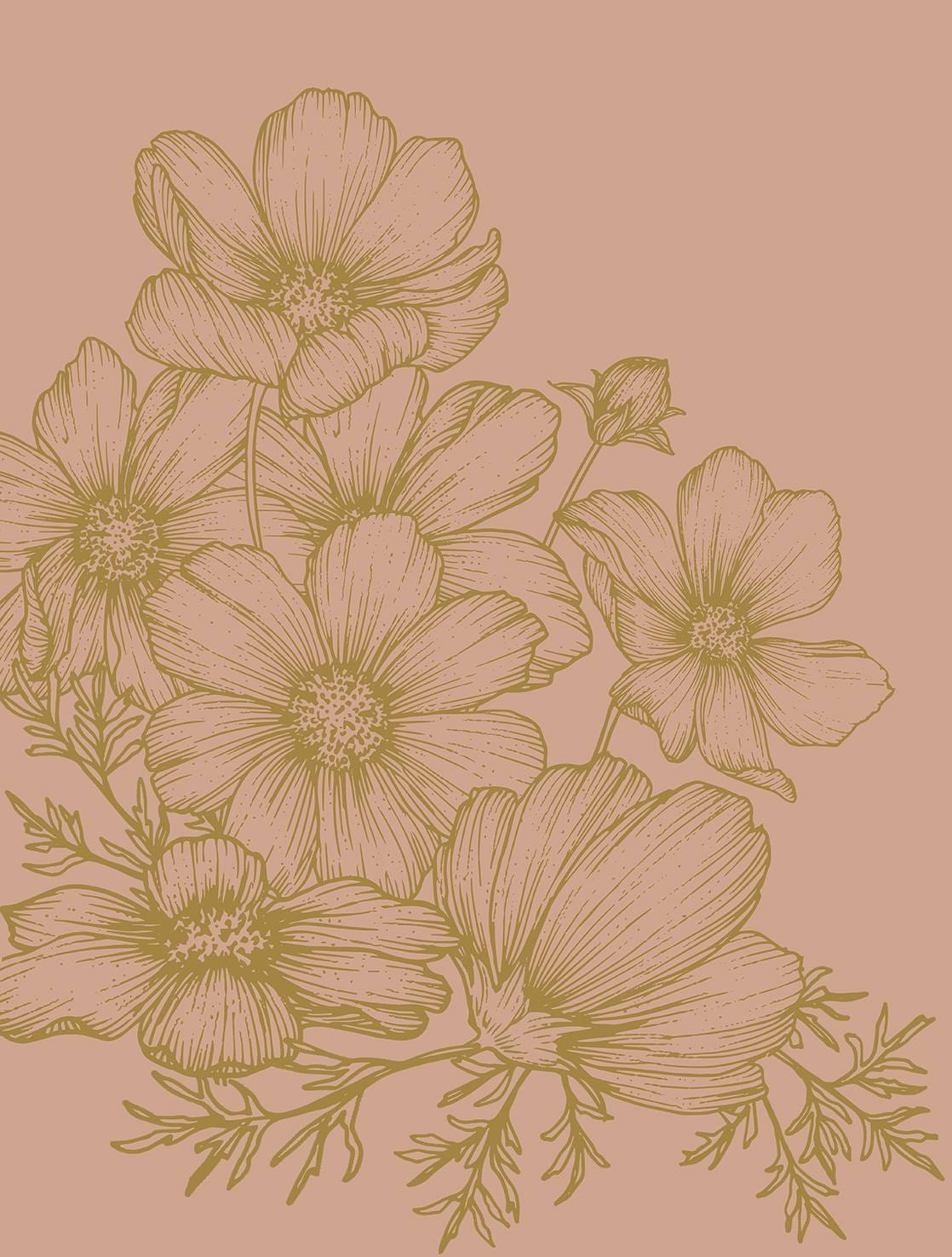 Veer Decor Poppies Linework Wall Mural