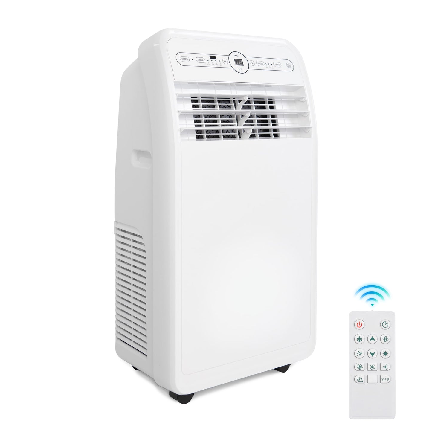 Elexnux 7500 BTU DOE 115-Volt Vented Medium Room Portable Air Conditioner with Heater, Remote Included