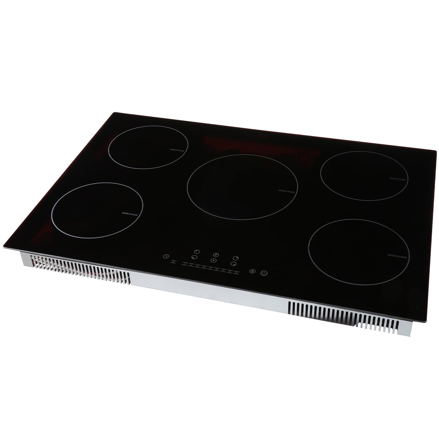KFFKFF Electric Range, 5 Elements, 30'' Built-in Induction Cooking Surface, 9200W, 9 Power Settings, LED Display, Safety Lock & Heat Guard