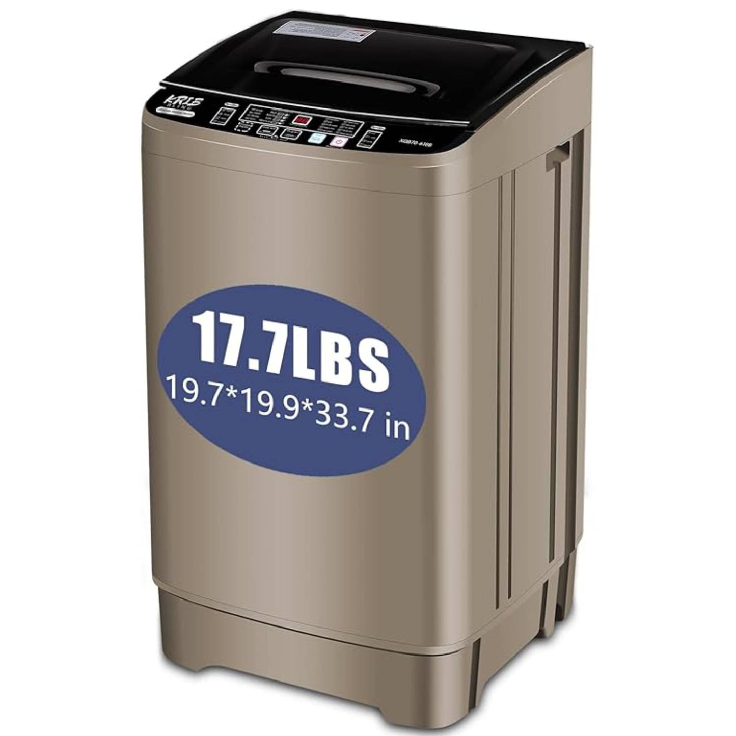 Top Load Washing Machine 17.7lbs Full Automatic Compact Washer with 10 Programs & 8 Water Levels Laundry Machine for For Apartment, Home, Dorms, RV