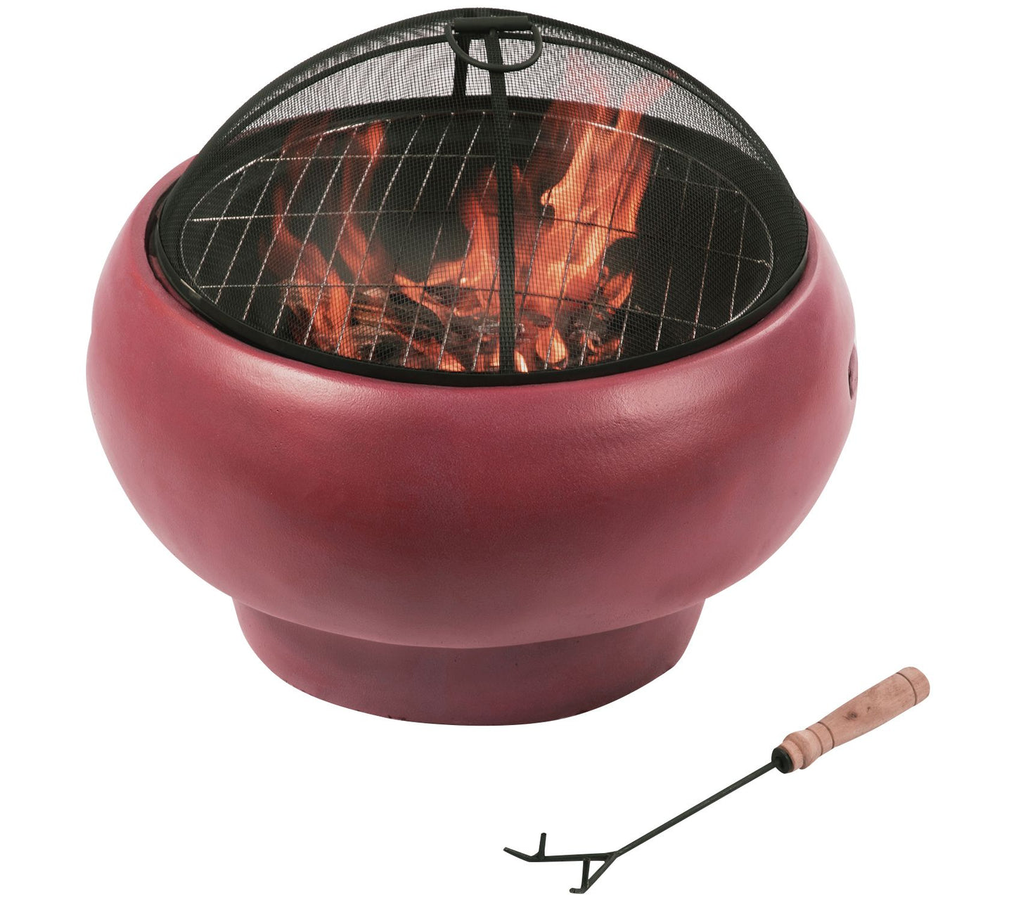 Teamson Home Outdoor 22" Round Concrete Wood Bu rning Fire Pit