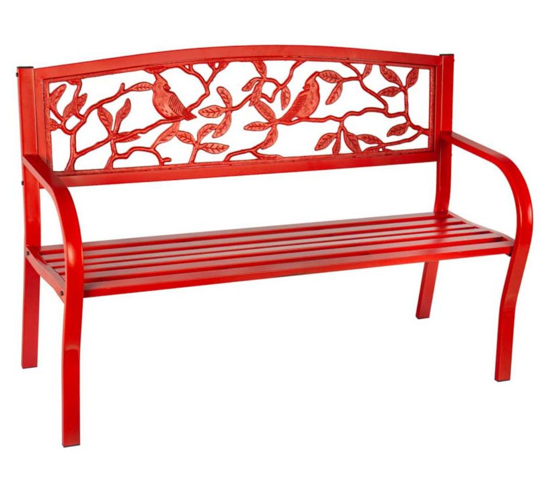 Plow & Hearth Cardinals Metal Garden Bench