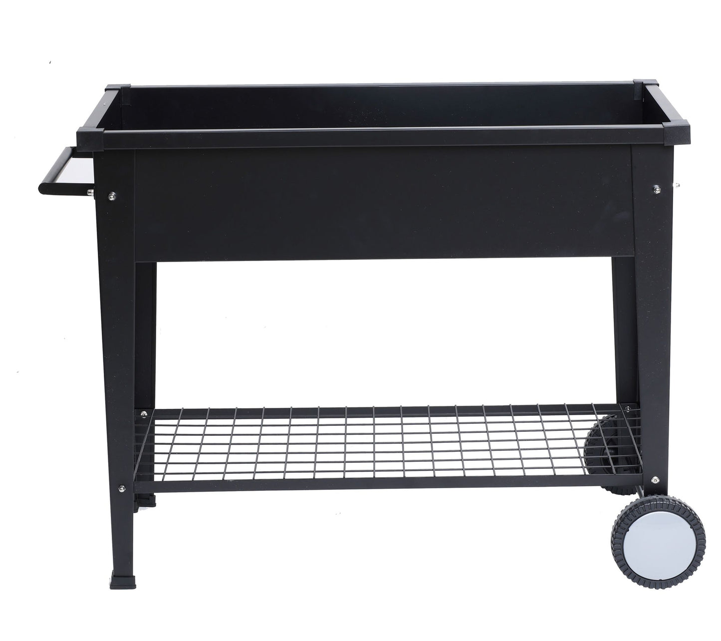 LuxenHome Black Mobile Metal R aised Garden Be d Planter