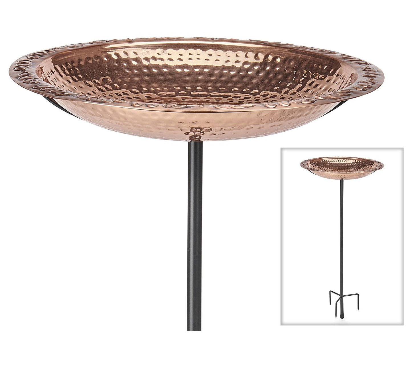 Good Directions 18" Pure Copper Bird Bath with Garden Pole