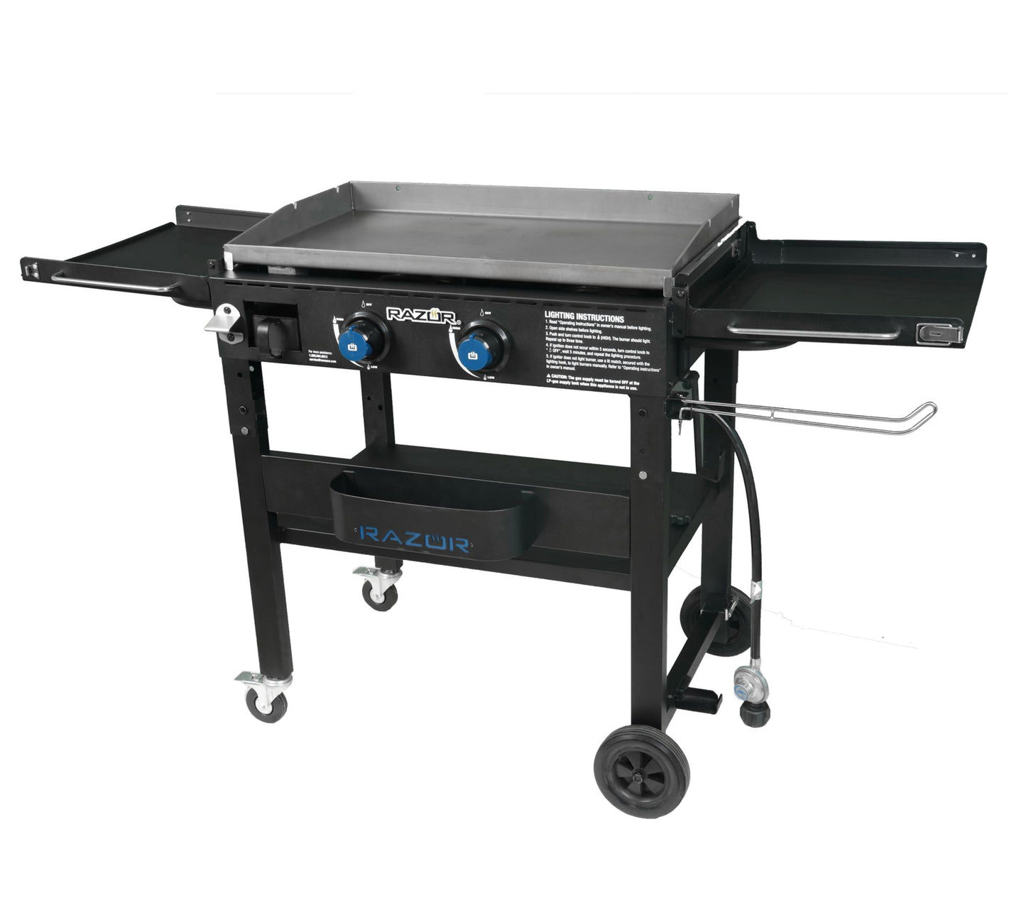 Razor 2 Burner Griddle with Foldable Shelves,Tray