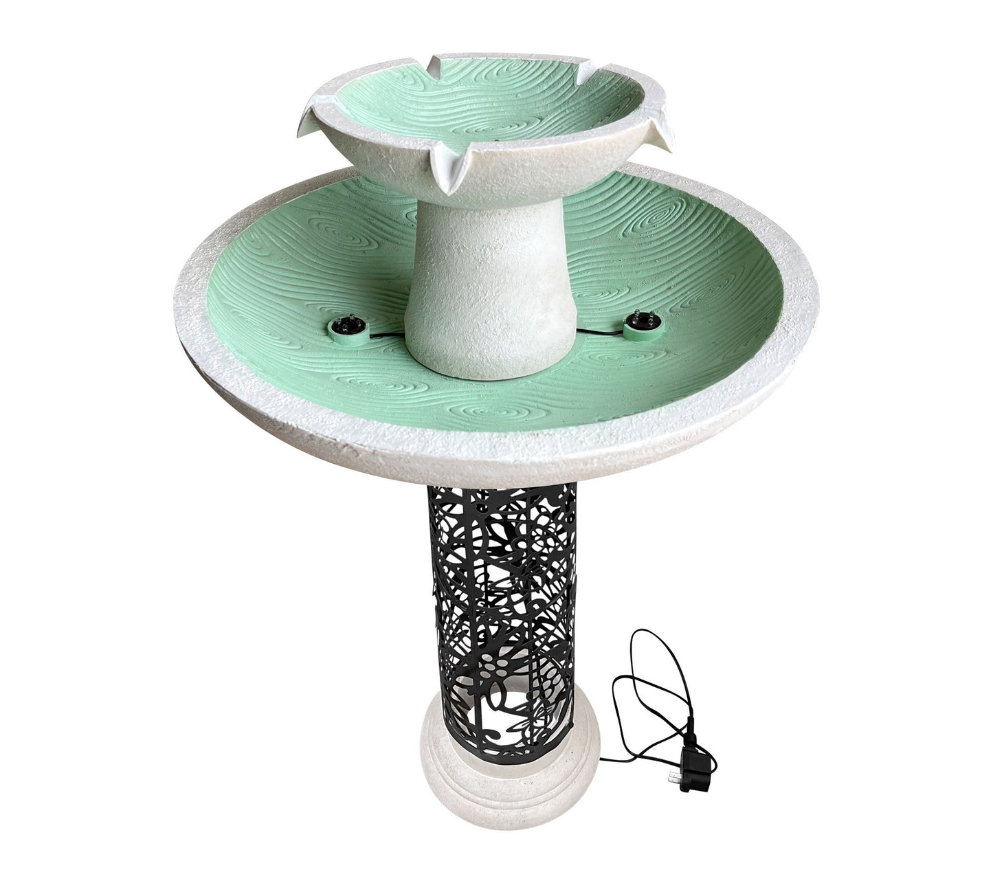 Temp-tations Outdoors Woodland or Mosaic 2-Tier Lit Fountain