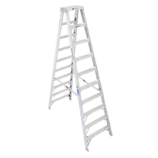 Werner T400 10-ft Aluminum Type 1aa- 375-lb Load Capacity Twin Step Ladder T410