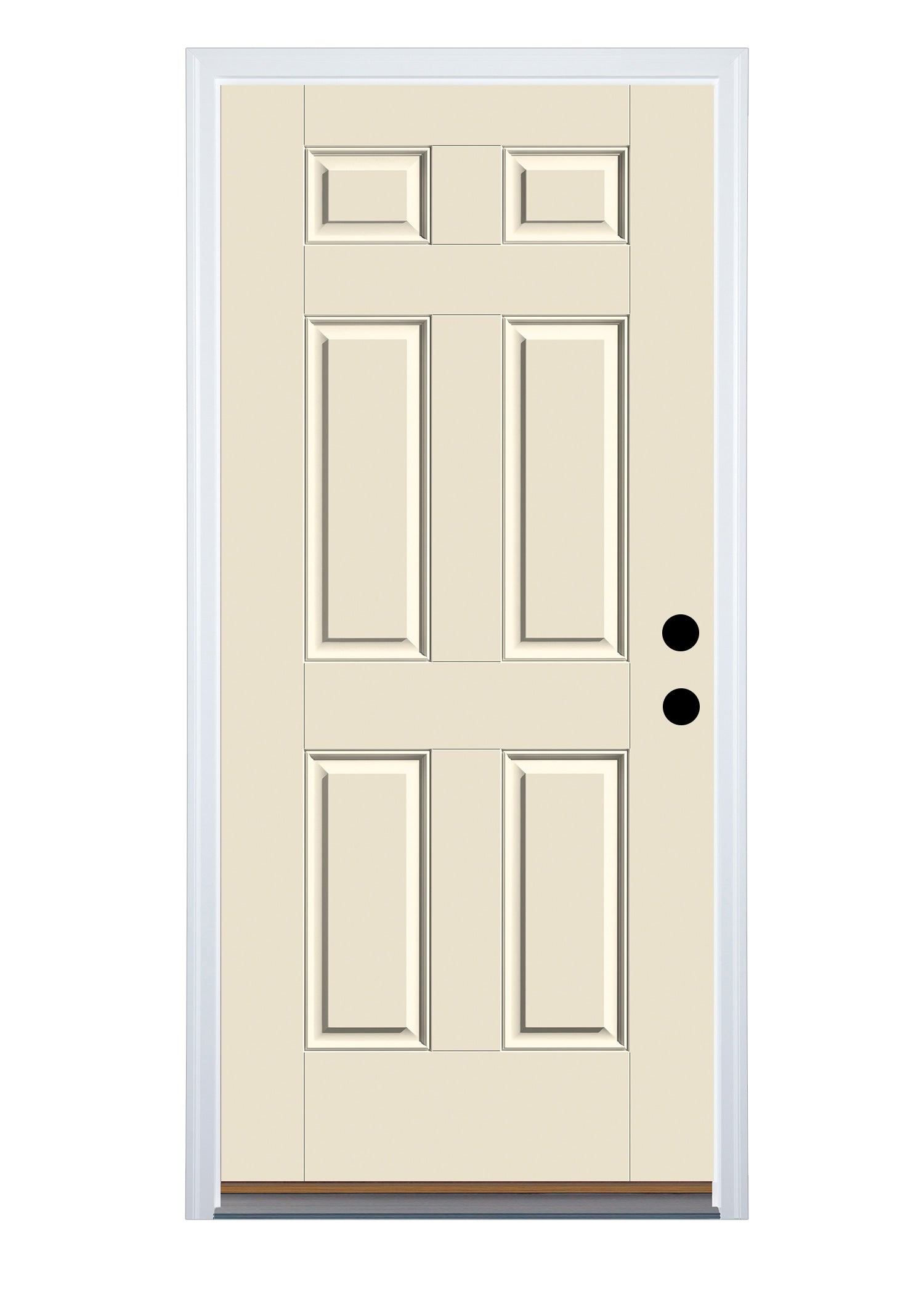 Therma-Tru Entry Door 36-in x 80-in x 4-9/16-in Fiberglass No glass Left-hand inswing Ready to paint Unfinished Prehung Front Door with Brickmould Insulating core