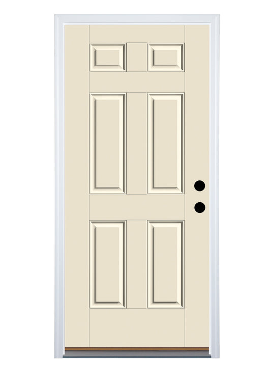Therma-Tru Entry Door 36-in x 80-in x 4-9/16-in Fiberglass No glass Left-hand inswing Ready to paint Unfinished Prehung Front Door with Brickmould Insulating core