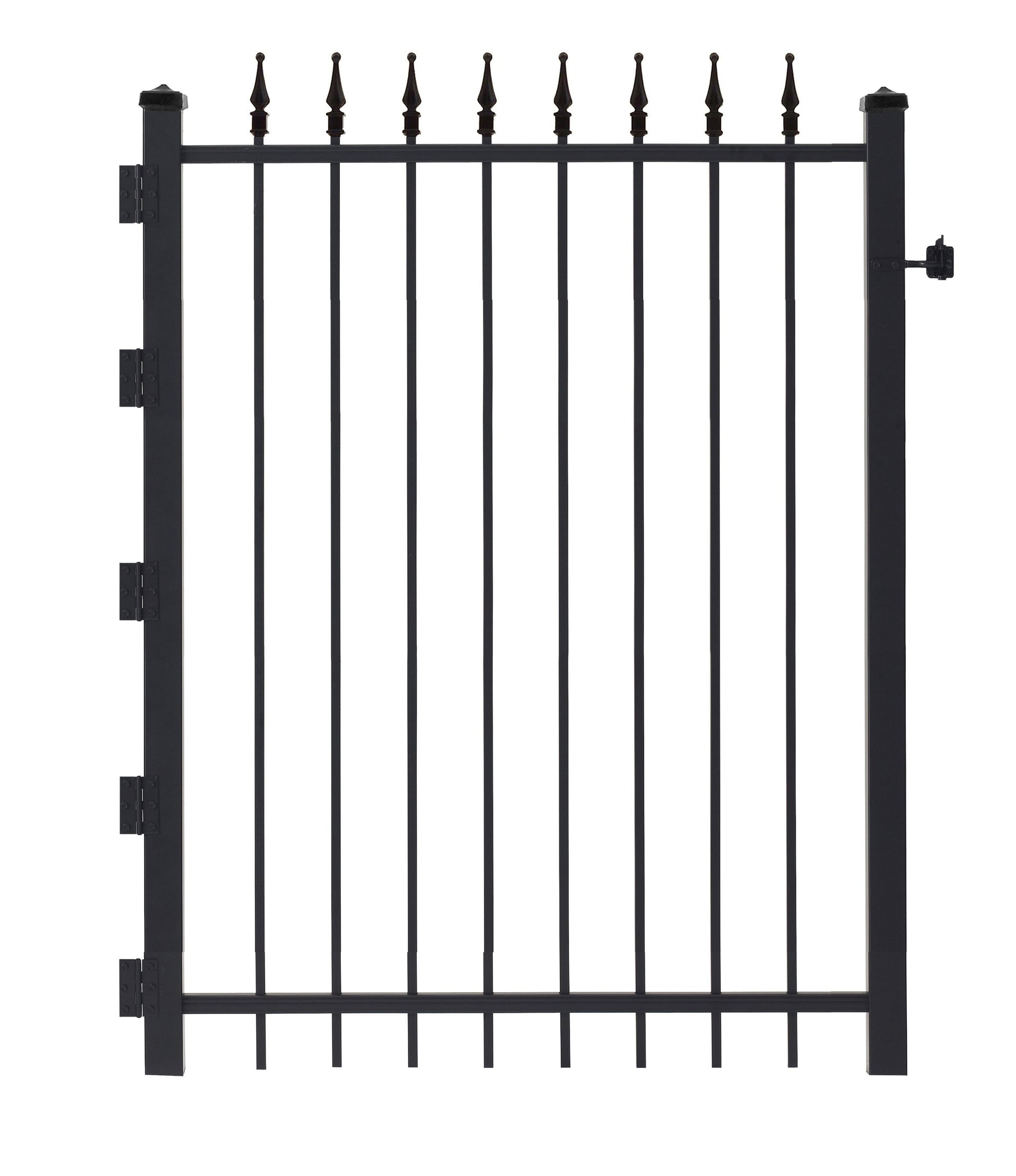 Gilpin 4-ft H x 3-ft W Black Steel No Dig Decorative Walk-thru Decorative metal Fence gate