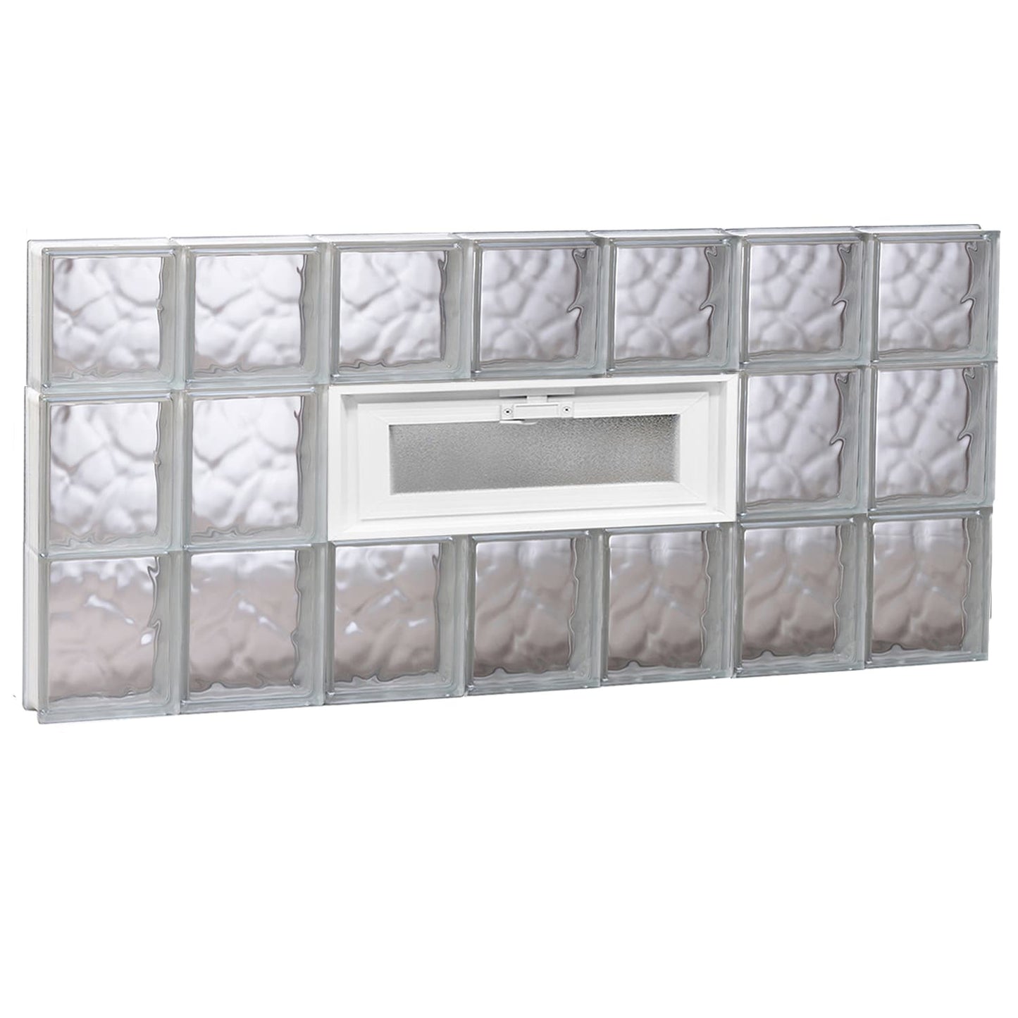 REDI2SET Wavy Glass Frameless Replacement Vented Glass Block Window