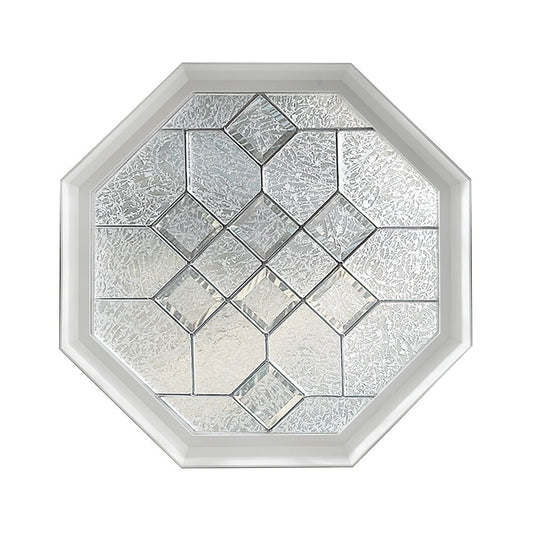 Hy-Lite Geometric Decorative Glass White Octagon Accent Window