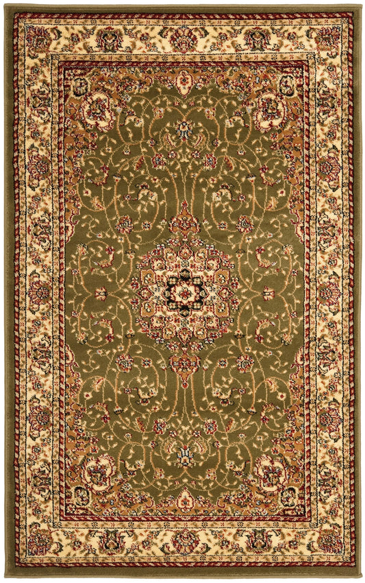 Safavieh Lyndhurst Kerman 11 x 15 (ft) Loomed Sage/Ivory Rectangular Indoor Floral/Botanical Oriental Area rug