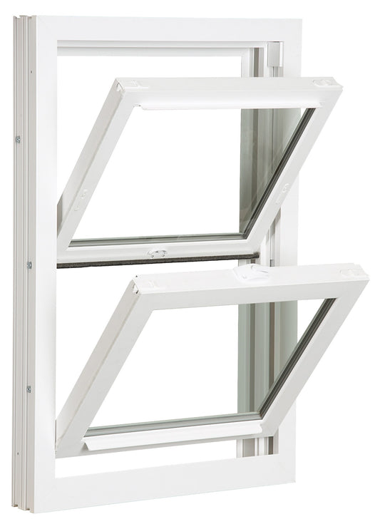 RELIABILT 3900 Series 31-3/4-in x 45-1/4-in White Exterior White Interior Vinyl Replacement Double Hung Window Low-E argon Double Pane Glass (Half Screen Included)