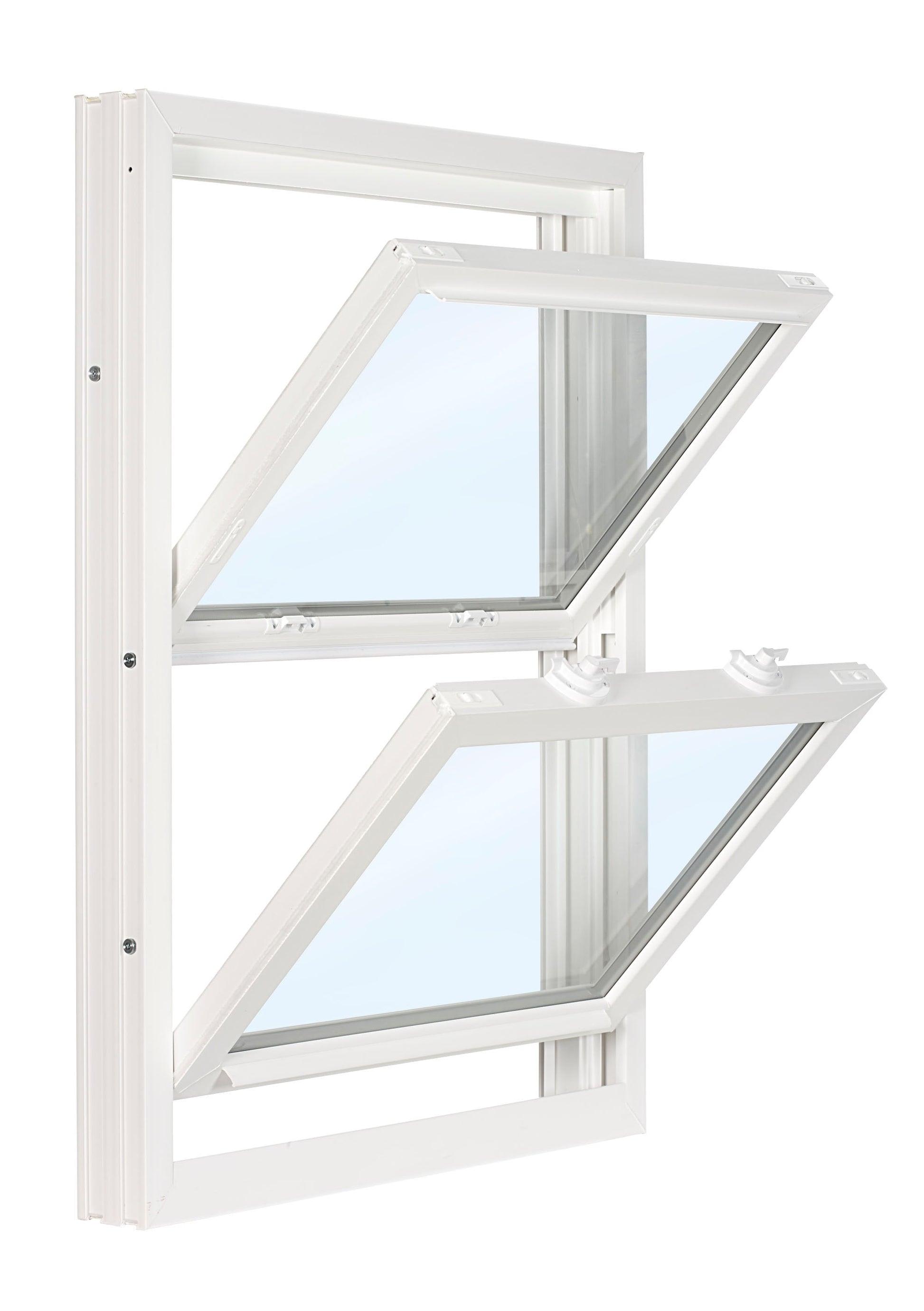 RELIABILT 3500 Series 31-3/4-in x 61-1/2-in White Exterior White Interior Vinyl Replacement Double Hung Window Low-E argon Double Pane Glass (Half Screen Included)