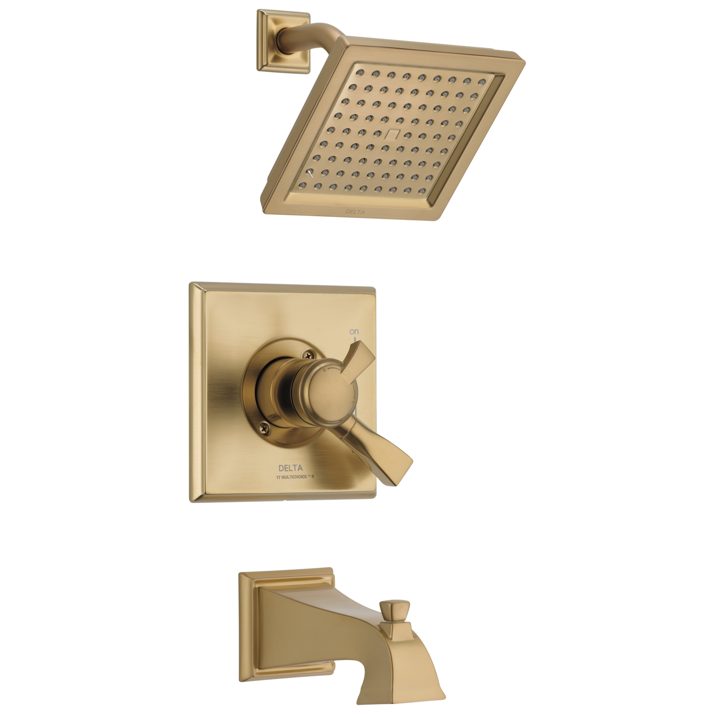 Delta Dryden Champagne Bronze 2-handle 6.5625-in Square Bathtub and shower Faucet (Single Function)