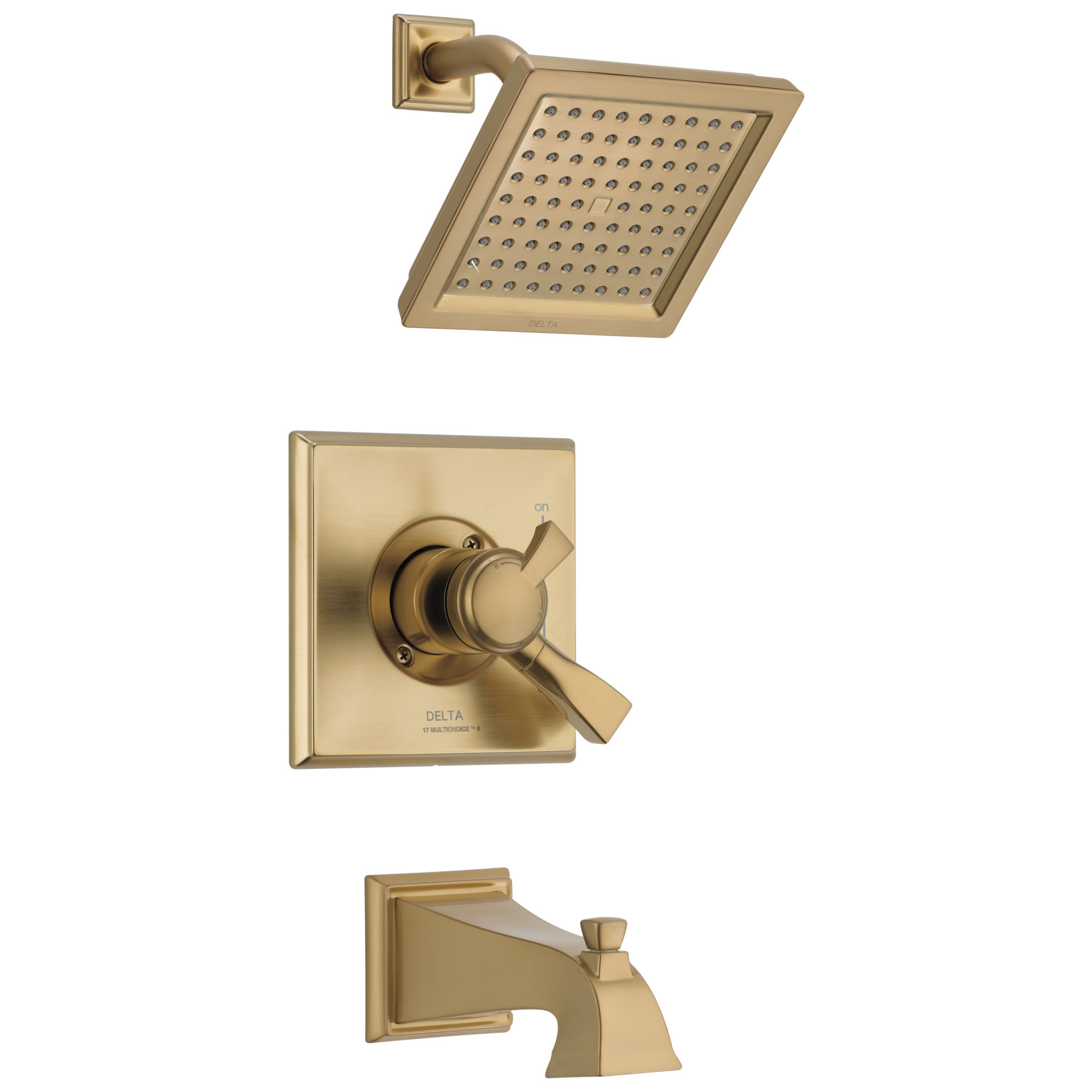 Delta Dryden Champagne Bronze 2-handle 6.5625-in Square Bathtub and shower Faucet (Single Function)