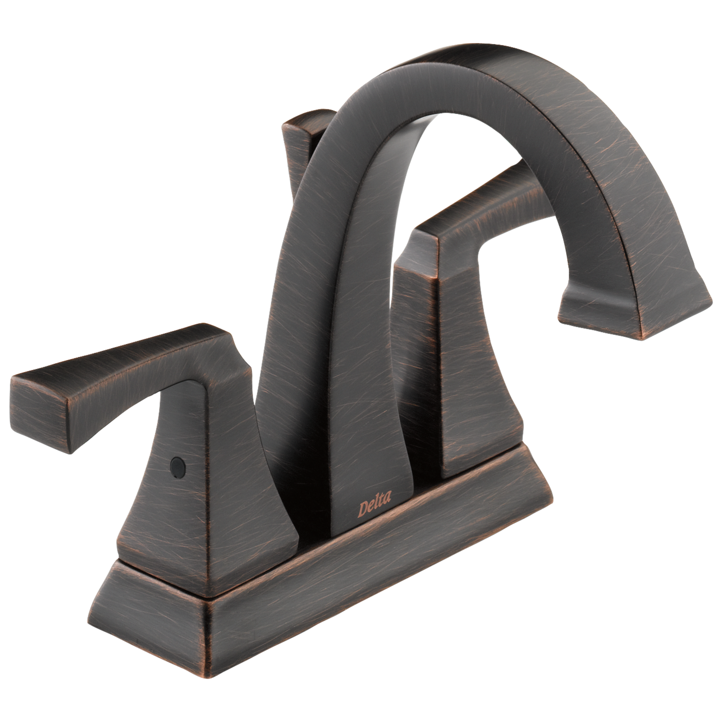 Delta Dryden Venetian Bronze 4-in centerset 2-handle WaterSense Mid-arc Residential Handle Bathroom Sink Faucet with Drain
