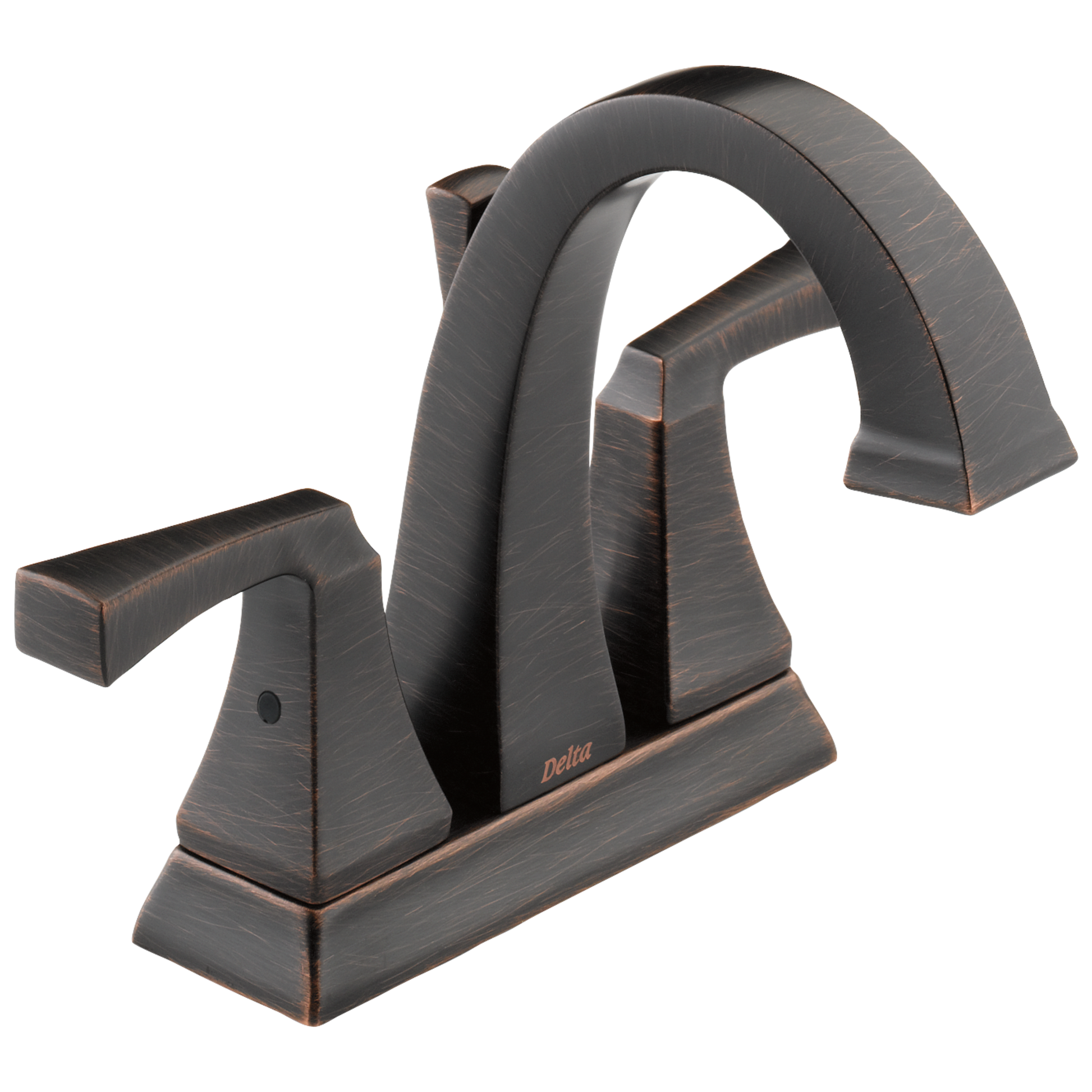 Delta Dryden Venetian Bronze 4-in centerset 2-handle WaterSense Mid-arc Residential Handle Bathroom Sink Faucet with Drain