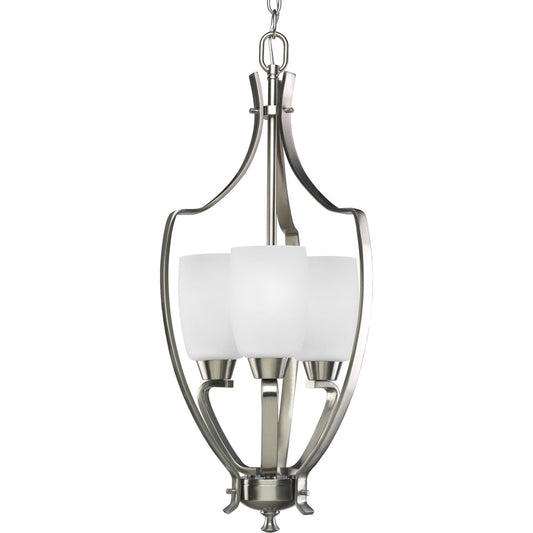 Progress Lighting Wisten 3 -Light Brushed Nickel Indoor Etched glass Glass Steel Chandelier