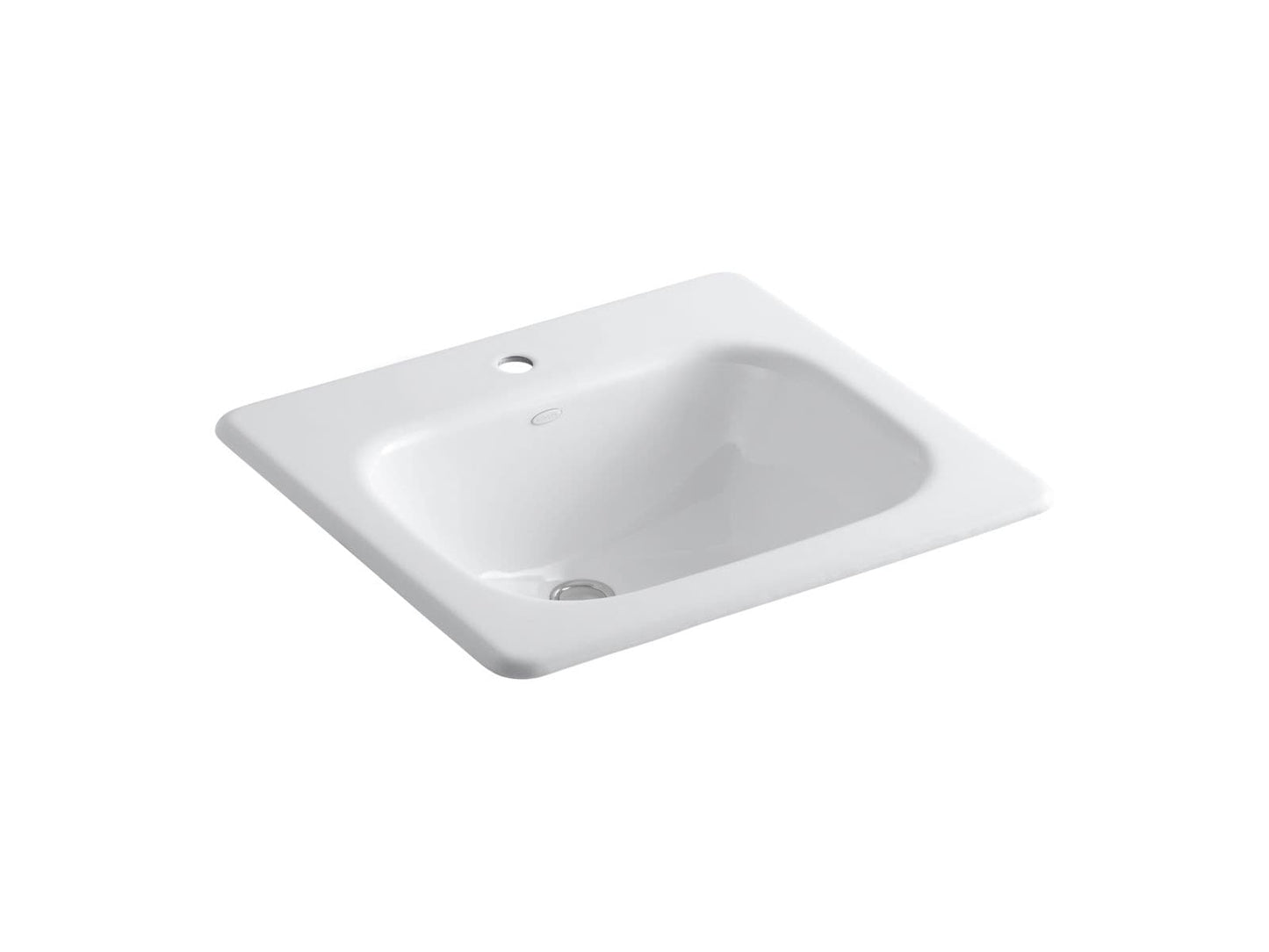 KOHLER Tahoe Cast iron 19.0-in Drop-in Rectangular Traditional White Bathroom Sink