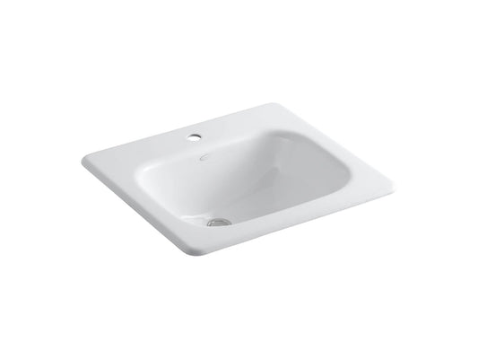 KOHLER Tahoe Cast iron 19.0-in Drop-in Rectangular Traditional White Bathroom Sink