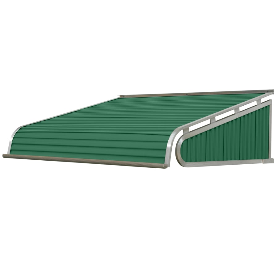 NuImage Awnings 1500 72-Inches Wide x 30-Inches Projection x 13-Inches Height Metal Fern Green Solid Fixed Door Awning