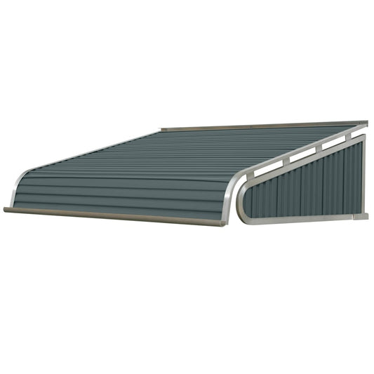 NuImage Awnings 1500 40-Inches Wide x 24-Inches Projection x 12-Inches Height Metal Slate Blue Solid Fixed Door Awning