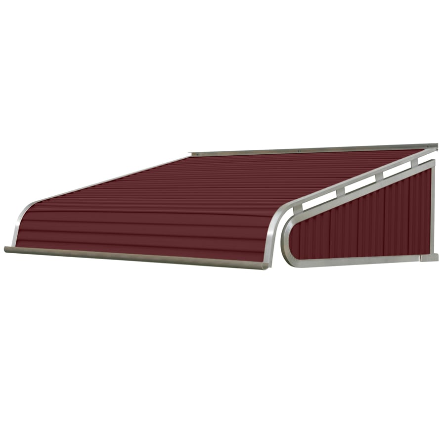 NuImage Awnings 1500 60-Inches Wide x 42-Inches Projection x 16-Inches Height Metal Burgundy Solid Fixed Door Awning