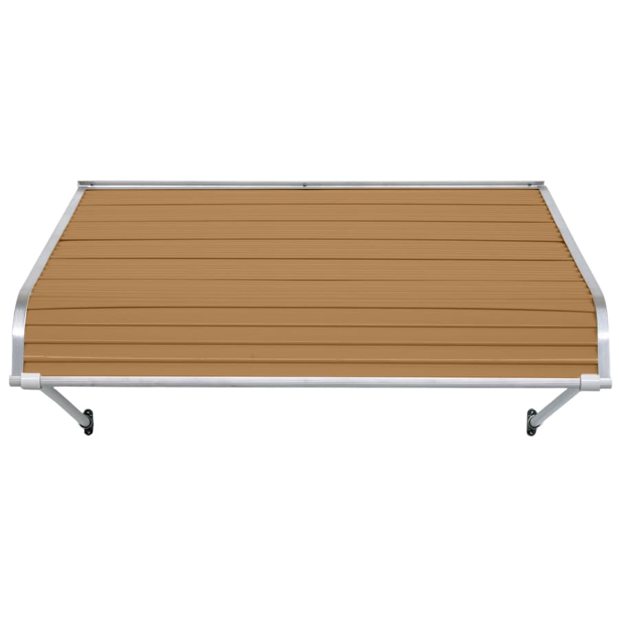 NuImage Awnings 1100 72-Inches Wide x 48-Inches Projection x 18-Inches Height Metal Mocha Tan Solid Fixed Door Awning