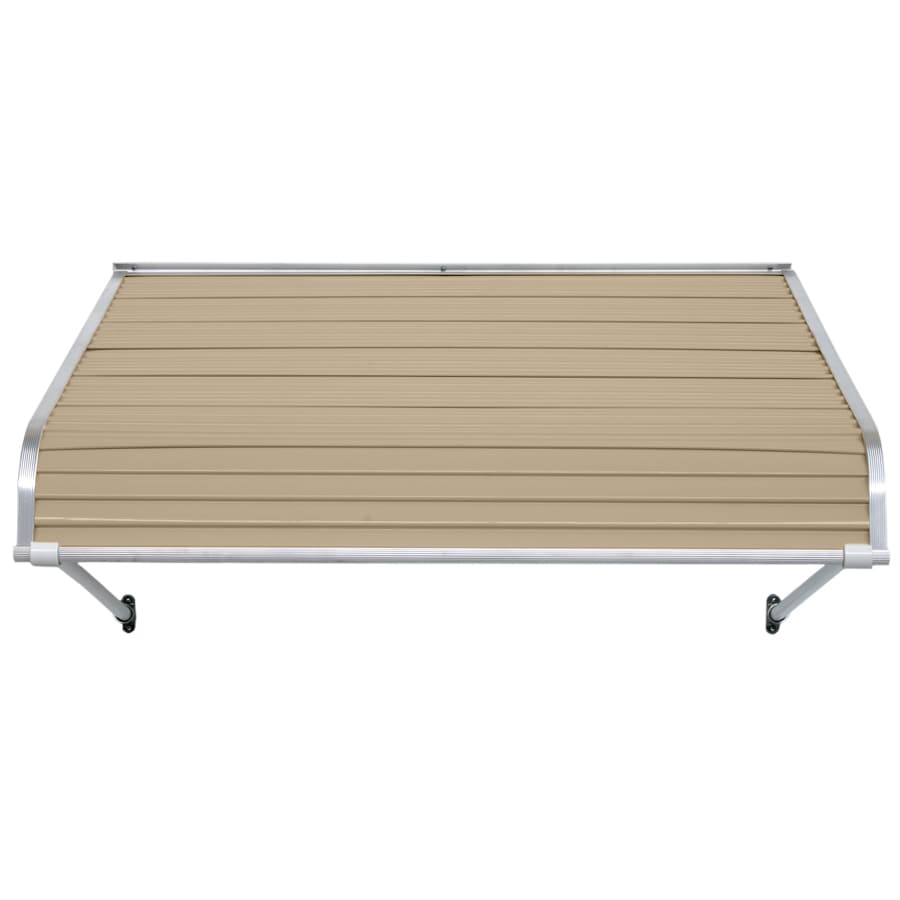 NuImage Awnings 1100 48-Inches Wide x 60-Inches Projection x 21-Inches Height Metal Sandalwood Solid Fixed Door Awning