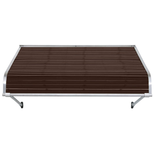 NuImage Awnings 1100 60-Inches Wide x 42-Inches Projection x 16-Inches Height Metal Brown Solid Fixed Door Awning