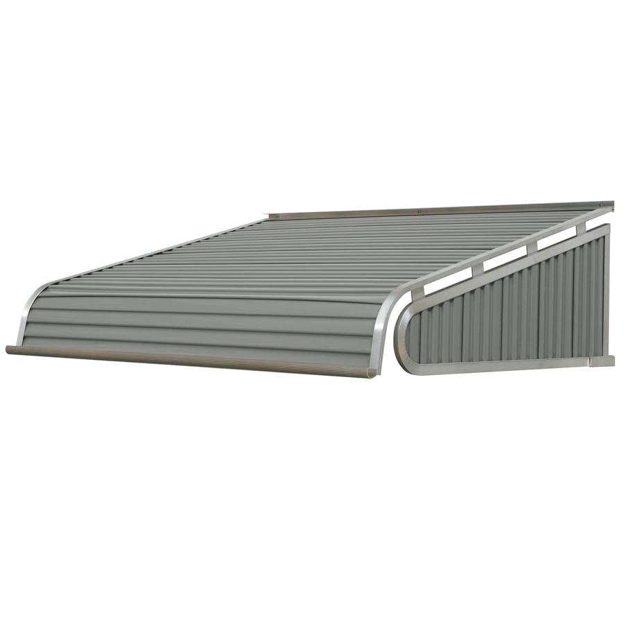 NuImage Awnings 1500 36-Inches Wide x 42-Inches Projection x 16-Inches Height Metal Graystone Solid Fixed Door Awning