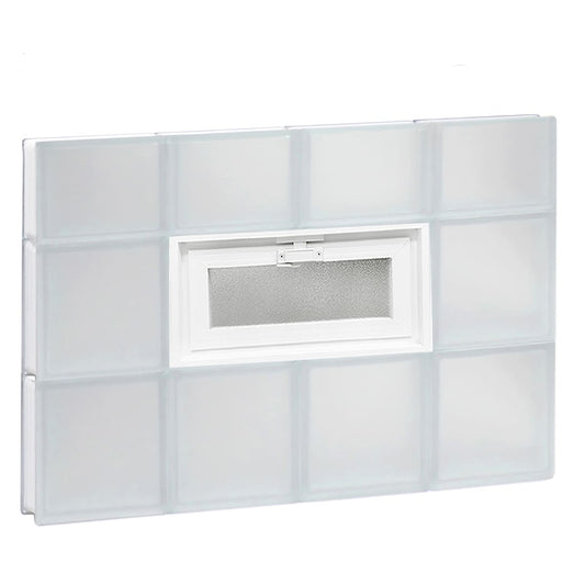 REDI2SET Frosted Glass Frameless Replacement Vented Glass Block Window