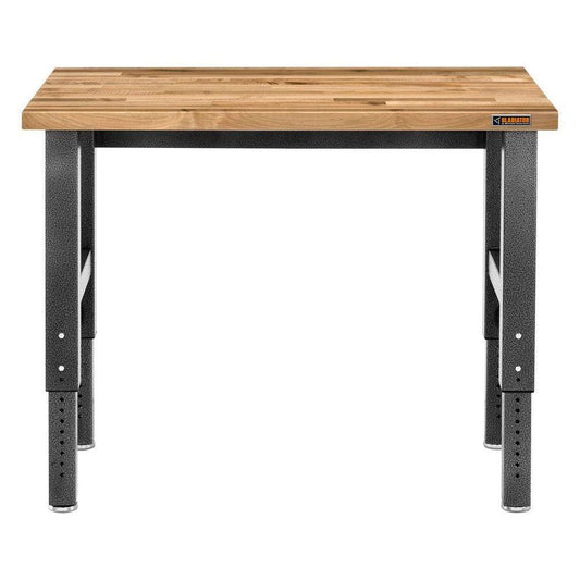 Gladiator Adjustable Height 48-in L x 41-in H Hammered Granite Wood Adjustable Height Work Bench GAWB04HWEG