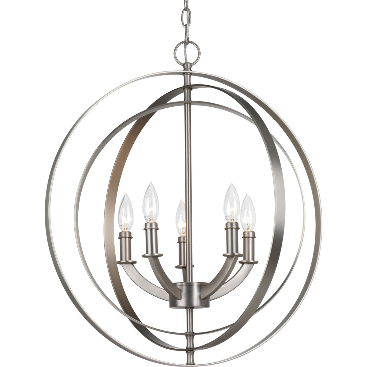 Progress Lighting Equinox 5 -Light Gray Indoor Steel Chandelier