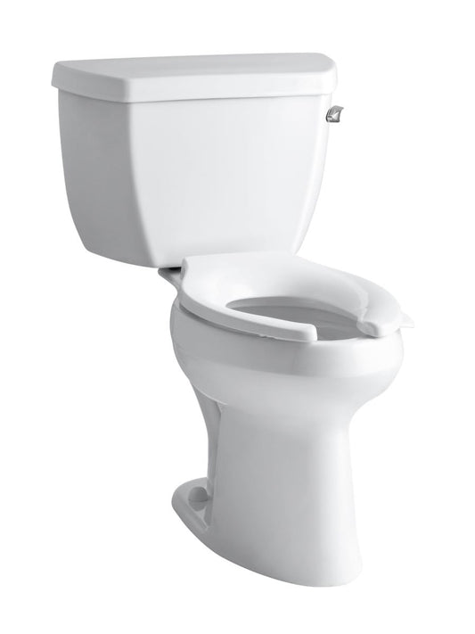 KOHLER Highline White Elongated Chair height 12-in Rough-In WaterSense 1.0 GPF 2-piece Toilet