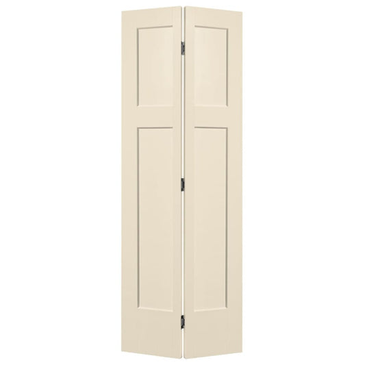 Masonite Winslow 30-in x 80-in Cream-n-Sugar 3-panel Smooth Hollow core Prefinished Molded composite Closet Bifold Door ( Hardware Included )