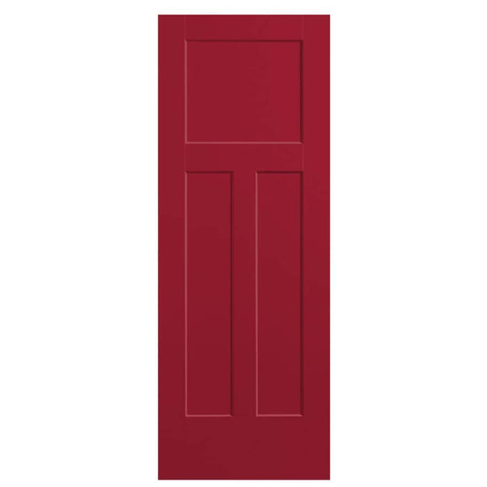 Masonite Winslow 30-in x 80-in Barn Red 3-panel Smooth Hollow core Prefinished Molded composite Slab Door