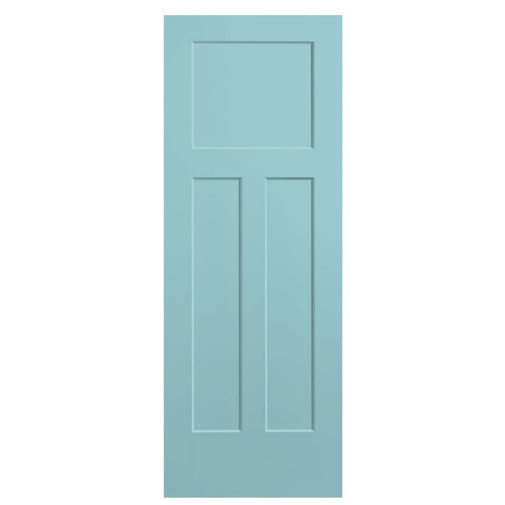 Masonite Winslow 32-in x 80-in Sea Mist 3-panel Smooth Hollow core Prefinished Molded composite Slab Door