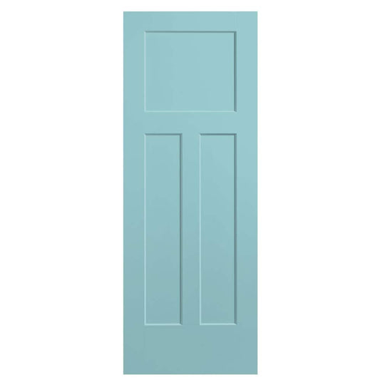 Masonite Winslow 32-in x 80-in Sea Mist 3-panel Smooth Hollow core Prefinished Molded composite Slab Door
